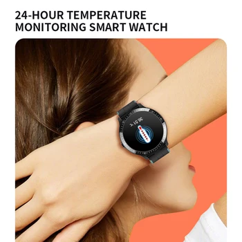 24-Urna Temperatura Bluetooth Klic Pametno Gledati Moški Ženske DIY Obraz Nepremočljiva Šport Zapestnica Krvni Tlak, Srčni utrip Smartwatch