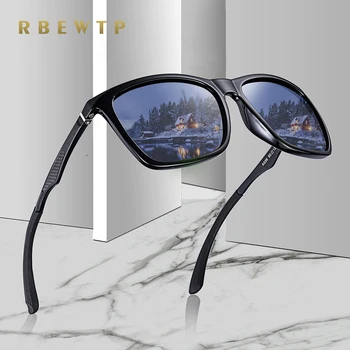 RBEWTP Aluminija, Magnezija Noge Mens sončna Očala Polarizirana Kvadratnih Ogledalo sončna Očala Goggle oculos Moški Očala Pribor Za Moške