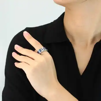 HUADIE ženski prstan iz keramike z roza in modri barvi z zircons. modni nakit 2021