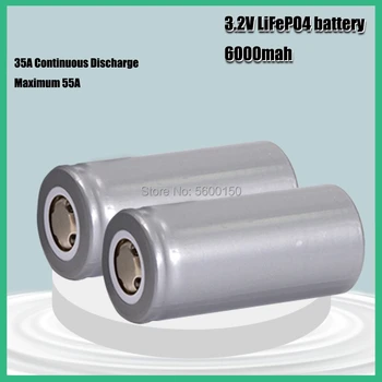 3.2 V 32700 32650 6000mAh LiFePO4 Baterije 35A 55A Visoko Moč Maksimalno Neprekinjeno Praznjenje baterije