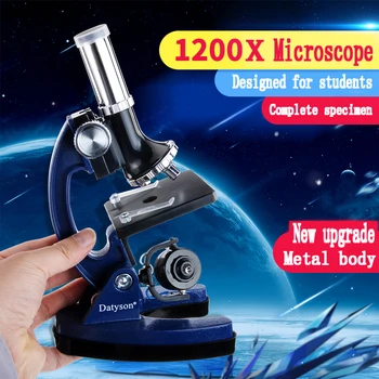 Študent Mikroskopom Komplet Lab LED1200X Matične Šole Znanosti Izobraževalne Igrače Darilo Rafinirano Biološki Mikroskop Za Otroke Otrok