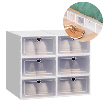 Pregledna čevelj škatle za shranjevanje čevelj škatle zgosti dustproof čevlji organizator polje lahko prikaže kombinacija čevelj kabinet
