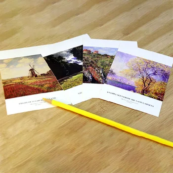 30Pcs/Paket Claude Monet Oljna slika, Dopisnica Letnik Monet Slike Čestitam/voščilnico/Želijo Kartico/Moda Darilo