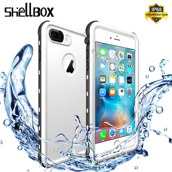 SHELLBOX Nepremočljiva Telefon Primeru Za iPhone 7 8 5 6 Plus 360 Zaščitnik Shockproof Plavanje Coque Cover za Apple Podvodna ohišja