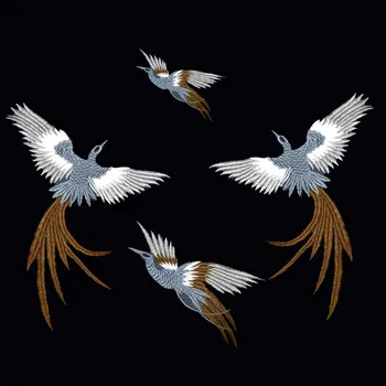 Phoenix Ptica Kombinacija Zlata Nit Vezenje Obliži Za Krpo Vezene Aplicirano Ptic DIY Dodatki Brez Lepila