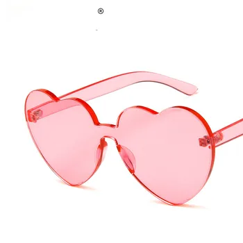Sončna očala Ženske Luksuzne blagovne Znamke Oblikovalec 2019 Nove Pisane Modne srčkan seksi retro Ljubezen Srce Rimless Očala Candy Barve UV400