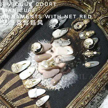 5pcs/veliko Obesek verige 3D Zlitine Nail Art Cirkon Pearl kovinski manikira nohtov dodatki, Nakit Nohtov DIY Dekoracijo Nohtov čare