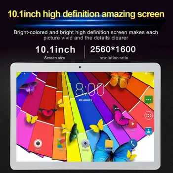 KT107 Okroglo Odprtino Tablet 10.1 Palčni HD Velik Zaslon Android 8.10 Različica Moda Prenosni Tablični 8G+64 G Bele Tablete