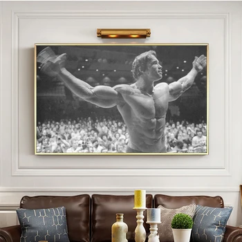 Bodybuilding Platno Slikarstvo Fitnes Inspirativno Plakatov in Fotografij Wall Art Schwarzenegger za Dnevni Sobi Doma Dekor Cuadros