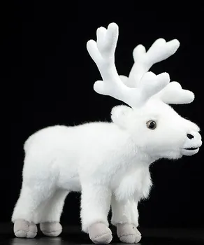 Brezplačna dostava Severnih jelenov lutka Bela simulacije jelenov plišastih igrač simulacije wildlife plišastih igrač 24 cm