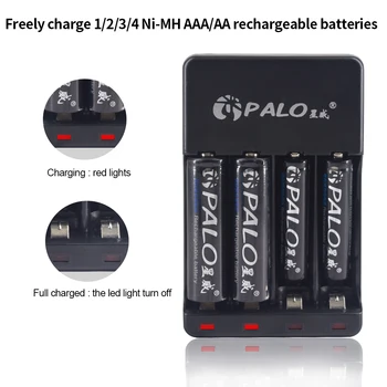 PALO Nova USB smart Polnilec Za baterije za polnjenje Ni-Cd in Ni-Mh AA AAA Polnilne Baterije + 4Pcs 1,2 V 600mAh AAA polnilne baterije