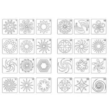 24pcs Mandala DIY Slikarstvo, Risba Predloge Šablona Ravnilo Scrapbooking Pisanje Orodja Obrti, Umetniške Projekte,