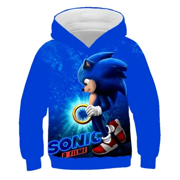 Otroci Sonic Hedgehog Sweatshirts poliester Hoodies 4-14Years Otroci risanka Sweatshirts jeseni, pozimi Fantje vroče prodajo Oblačil