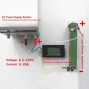 TSPZEM-031 Voltmeter Ampermeter DC Multi-Funkcijski Digitalni Zaslon LCD Tekoči Meter Tester Detektor Napetosti Meter