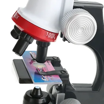 Mikroskop Kit Lab LED 100X-400X-1200X Matične Šole Znanosti Izobraževalne Igrače Darilo Rafinirano Biološki Mikroskop Za Otroke Otrok