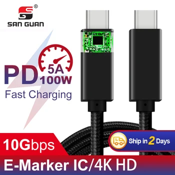 USB 3.1 Gen 2 Kabel 5A PD Polnjenje QC 3.0 kabel polnilnika Avdio & Video, USB, C-C 3.1 za Huawei P20 P10 Samsung S8/S9/S10