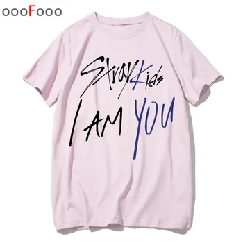 Potepuške Otroci T Shirt StrayKids ženske harajuku tee Album Fan Srajce Tshirt Vrhovi T-shirt roza kawaii korejski Kratek Rokav 90. letih Hip Hop
