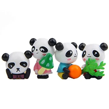 12 KOS Srčkan Panda Toy Figurice Igrača Torto Dekoracijo, ki je Primerna za Torto Dekoracijo ali Cupcake Dekoracijo Rojstnodnevno Torto Dekoracijo