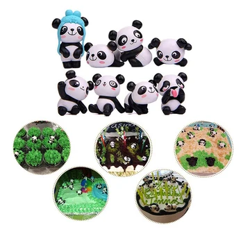 12 KOS Srčkan Panda Toy Figurice Igrača Torto Dekoracijo, ki je Primerna za Torto Dekoracijo ali Cupcake Dekoracijo Rojstnodnevno Torto Dekoracijo