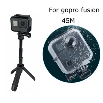 Go Pro Fusion Mini stojalo mout+ 45M Podvodni Vodotesno Ohišje za GoPro fusion 360 Video Kamero, Potapljanje Stanovanjska Oprema