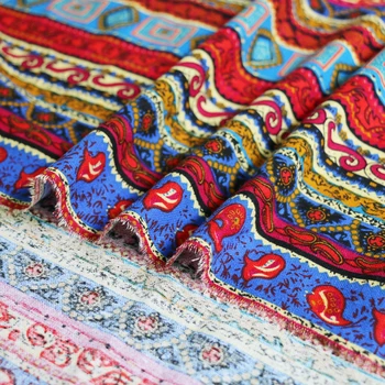 Merilnik laneno perilo šivanje tkiva mozaik vrečko materiala kontrast barvne proge tiskanja bombaž perilo tkanine za obrt