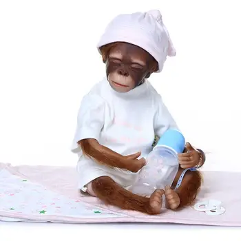 52 cm Rodi Punčko Opica Ročno izdelana Mehka Silikonska Simulacije Prerojeni Baby Lutke Igrače Božič Surprice Dekle Darila Lutka