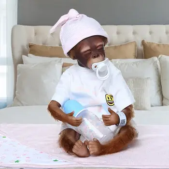 52 cm Rodi Punčko Opica Ročno izdelana Mehka Silikonska Simulacije Prerojeni Baby Lutke Igrače Božič Surprice Dekle Darila Lutka