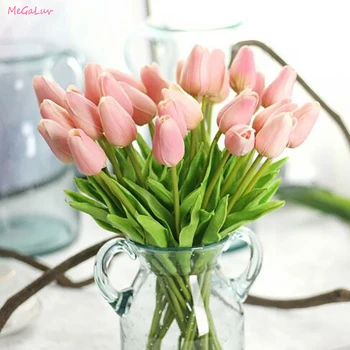 5Pcs Tulipanov Umetne Rože Pravi Dotik Ponaredek Cvet Umetno Tulp Šopek Za Poročna Dekoracija, Cvetje Doma Vrt Dekor