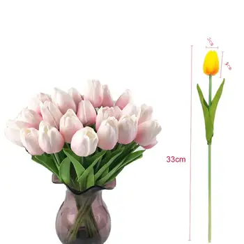 5Pcs Tulipanov Umetne Rože Pravi Dotik Ponaredek Cvet Umetno Tulp Šopek Za Poročna Dekoracija, Cvetje Doma Vrt Dekor