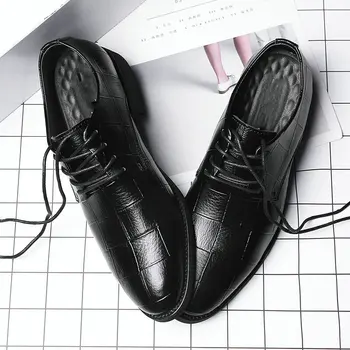 Ročno italijanski Slog Retro Moški Usnje Obleka Formalnih Poslovnih Oxfords Čevlji za Moške Stranke Čevlji Velika velikost 38-48 VV-39Z