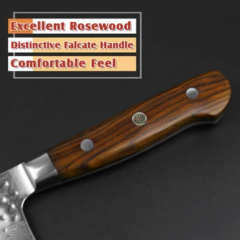 XINZUO 240 mm Gyutou Nož Visoko vsebnostjo Ogljika Japonski Damask Jekla Kuhinjski Nož Palisander Ročaj Slicer Nož Cleaver Mesa Jedilni pribor