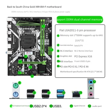 VROČE-HUANANZHI X99-8M-F Igra Motherboard M. 2 64 G Podpira Pomnilnik DDR4 LGA 2011-V3 Dual Channel, ki je Primerna za Namizje