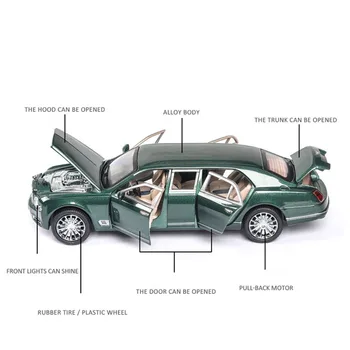 1/24 Bentley Mulsanne Podaljša Simulacije Igrača Avto Model Zlitine Otroci Igrače Prave Licence Za Zbirko Off-Road Vozilo Otroci 6