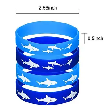 50Pcs Modri morski Pes Pogodbenice Prednost Gumijaste Zapestnice Deskanje Nepremočljiva Komplet Zapestnice