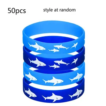 50Pcs Modri morski Pes Pogodbenice Prednost Gumijaste Zapestnice Deskanje Nepremočljiva Komplet Zapestnice
