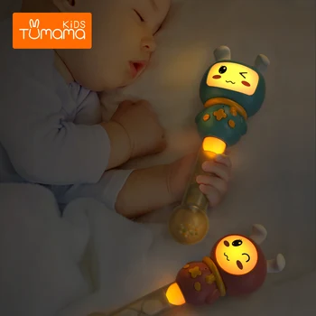 TUMAMA Baby Glasbeni Klopotec Teethers Začetnih Razvojnih Ročaja Otroške Igrače za 3 -12 Mesecev Novorojenčka Glasbe svetlobe pomirja igrača