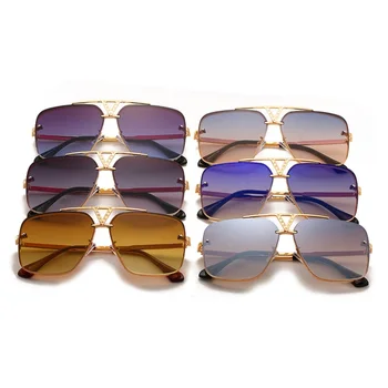 Eleganten Sijaj Mens Modni Oblikovalec sončna Očala Luksuzni Zlati Okvir Moških sončna Očala Letnik Odtenki Gradient Objektiv UV400