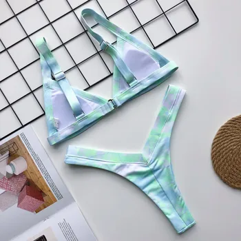 Imayio Kravato barvanje Bikini Komplet Tangice, Plavanje Obleko za Ženske Bownot 2019 Kopalke, kopalke Seksi Plaža obrabe