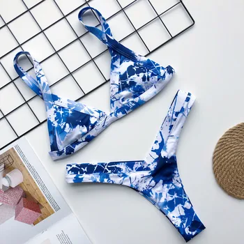 Imayio Kravato barvanje Bikini Komplet Tangice, Plavanje Obleko za Ženske Bownot 2019 Kopalke, kopalke Seksi Plaža obrabe