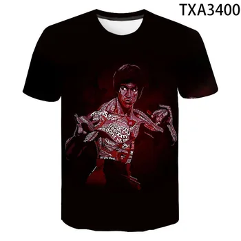 2020 Nova Prizadevanja, Borilne veščine Slaven Bruce Lee 3D Print Majica s kratkimi rokavi Moški, Ženske, Otroci in Modnih Poletnih Kul Tee Ulične Vrhovi