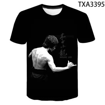 2020 Nova Prizadevanja, Borilne veščine Slaven Bruce Lee 3D Print Majica s kratkimi rokavi Moški, Ženske, Otroci in Modnih Poletnih Kul Tee Ulične Vrhovi