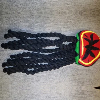 Moški Novost Pletene Lasuljo Pletenic Klobuk Bob Marley Rasta Beanie Moški Jamajški Multicolor Pokrivala Tassel Pribor Za Lase Hipi Baretka