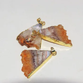 Veliko Surovega Zemeljskega Rezina Rumena Kristalni Kamen trikotnik obesek za ženske, nakit, izdelava 2020 predpisovanjem quartz citrines kamni