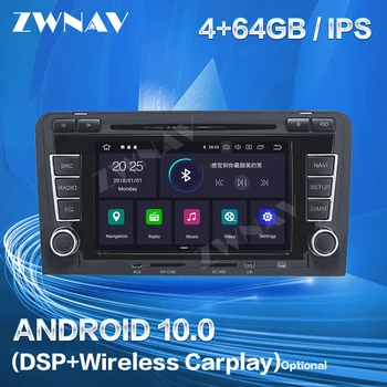 64GB DSP Carplay 2003 2004 2005 2006 2007 2008 2009 2010 2011 2012 Za Audi A3 S3 Android Player, GPS, Audio Stereo Radio Snemalnik