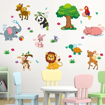 [SHIJUEHEZI] Živali, Drevesa Stenske Nalepke DIY Risanka Baloni Zidana Nalepke za Otroke, Otroška Soba Spalnica Dekoracijo Doma Pribor