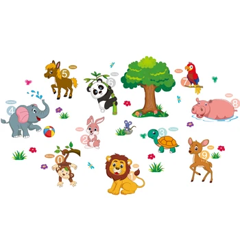 [SHIJUEHEZI] Živali, Drevesa Stenske Nalepke DIY Risanka Baloni Zidana Nalepke za Otroke, Otroška Soba Spalnica Dekoracijo Doma Pribor