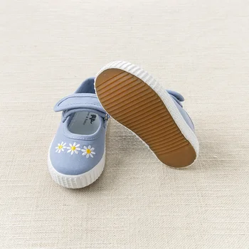 DB13475 Dave & Bella baby dekle pomlad novo modro platno čevlji priložnostne znamke floralshoes