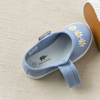 DB13475 Dave & Bella baby dekle pomlad novo modro platno čevlji priložnostne znamke floralshoes