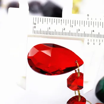 12pcs/lot (105MM) Rdeča Kristalno Steklo Obesek Za lestenec, Prizme ( 38 mm Crystalangel trgati z 3pcs 14 mm octagon Kroglice)