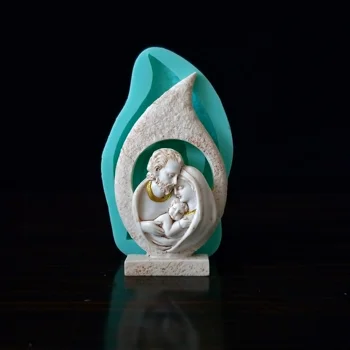 PRZY Silikonsko Plesni Fondat Plesni 3D Katoliške Devica Marija Jezusa Smolo Sadra Čokolada Sveča Sladkarije Plesni Plesni Okolju prijazno
